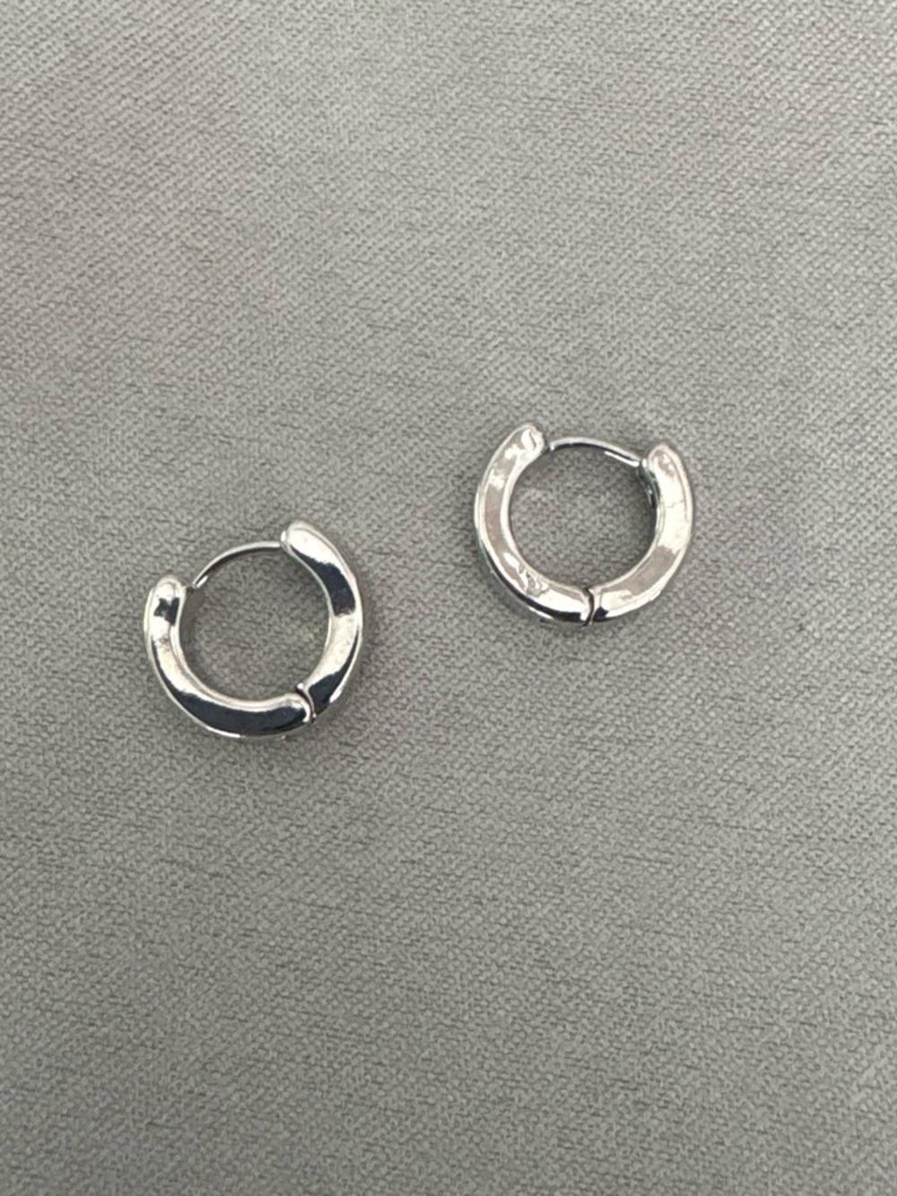 Tiny Silver Hoop Huggie Earrings